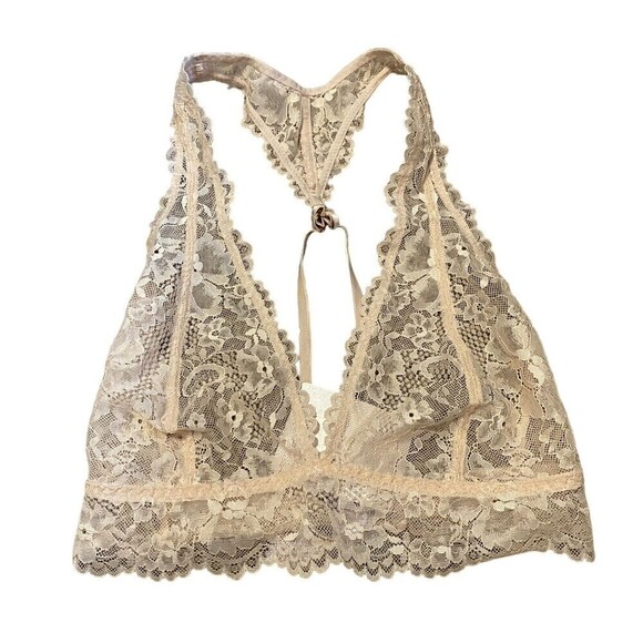 SAVAGE X Fenty Lace Racerback Bralette Blush Pink Size Small Rhianna NEW - Picture 1 of 6